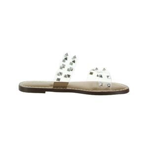 WILD PAIR Womens Beige Double Band Ginniev Round Toe Slip On Slide Sandals 9 M